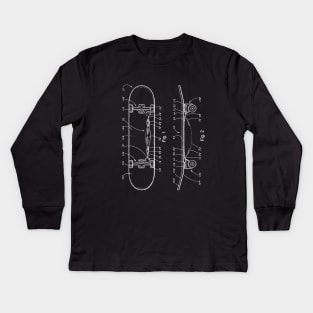 Skateboard Schematics Kids Long Sleeve T-Shirt